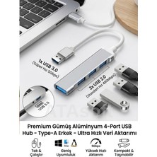 ATAsoft Yüksek Hızlı 4 Portlu USB Çoklayıcı Hub - 1x USB 3.0 & 3x USB 2.0 Tak Çalıştır USB Çevirici Hub