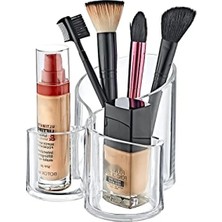 Calperia Şeffaf Üç Gözlü Organizer, 14.5X14.5X12 cm