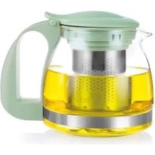 Calperia 700 ml Kapasiteli Süzgeçli Cam Çaydanlık Üstü Demlik - Mavi