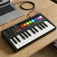 Midex MD-255 Yeni Nesil Midi Klavye 25 Tuşlu 8 Hassasiyetli Launch Pad 8 Ton Potansı