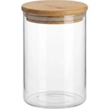 Calperia Hava Geçirmez Bambu Kapaklı Cam Kavanoz Seti - 6x8 cm