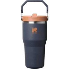 Calperia Çift Duvarlı Yalıtımlı Pipetli Termos Bardak, Lacivert, 0.60 Litre