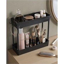 Calperia Iki Katlı Siyah Makyaj ve Takı Organizeri