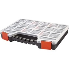 Calperia 18 Bölmeli Şeffaf Kapaklı Mega Organizer Kutu, 32.5 x 24.5 x 5 cm