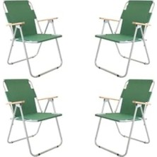 Calperia Katlanabilir Bahçe Sandalyeleri - 4 Adet Yeşil