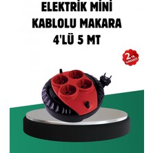 MiraLive Türkiye Üretimi 5 Metre 4 Prizli Kablolu Makara