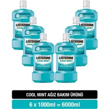 Listerine Cool Mint Ağız Bakım Suyu 1000 ml x6 Ferahlatıcı Nane Aroması ile Günlük Ağız Sağlığı