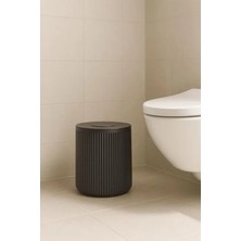 Calperia Antrasit/gri Silindirik Akrilik Çöp Kovası - 5 Litre, Kolay Temizlenir