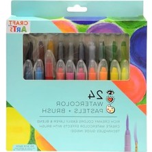 Calperia 24'lü Su Renkli Pastel ve Fırça Seti