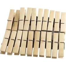 Calperia 20 Adet Doğal Ahşap Çamaşır Mandalı, 6 cm Uzunluk