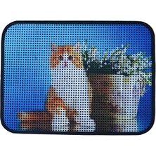 Calperia Elekli Desenli Kedi Tuvalet Önü Paspası (60 x 45 Cm)