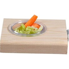 Calperia Doğal Ahşap Yemlikli Kuş Tüneği