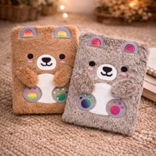 AyrStore Buğz Sevimli Ayıcık Peluş Çizgili Defter