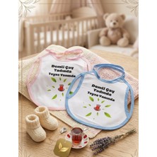 Plaka53 Shop Demli Çay Tadında Teyze Yanında Yazılı Erkek Bebek Mama Önlüğü