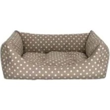 Calperia Bej Puantiyeli Kedi ve Köpek Yatağı, 50X60 cm