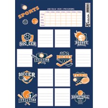  ders programlı okul etiketi 3 yaprak (2 paket)