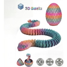 Bbsky Hareketli Kristal Yılan ve Yumurta Seti - 3D Baskı Organik Figür Oyuncak Dekoratif Koleksiyon