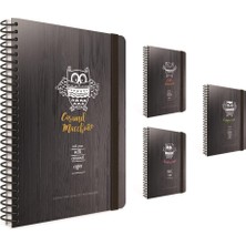 Gıpta Coffee Book Spiralli Sert Kapak Lastikli Defter 19X26Cm 120 Yaprak Kareli (2 Li Paket) 4308
