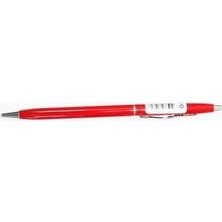 Steelpen 610 Global Slim İnce Çevirmeli Tükenmez Kalem 1.0 Mm (Metal) Krom Bordo (Koyu Kırmızı)