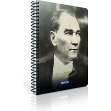 Gıpta Atatürk A4 Spiralli Ofset Pp Kapak Defter 100 Yaprak Kareli (4 Lü Paket) 2619