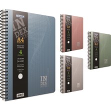 Gıpta İndex Notes A4 Spiralli Sert Kapak Defter 140 Yaprak Kareli (2 Li Paket) 4624