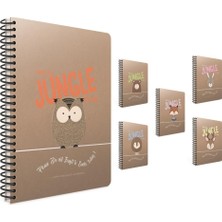  gıpta jungle out spiralli sert kapak defter 17x24cm 100 yaprak kareli (3 lü paket) 4238