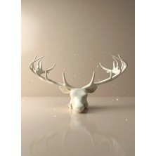 MiraLive Odern Geyik Başı Biblo 25 cm Zarif Masa Üstü Dekor