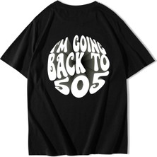 Brz Collection Unisex Oversize I'm Going Back To 505 - Arctic Monkeys T-Shirt Siyah