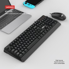 Lenovo KM150 Kablolu Klavye Mouse Set Q Türkçe Siyah 870042256