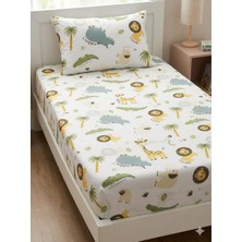 Nurlatex Çocuk Çarşaf Seti 100X200 – Safari Dostları Lastikli Çarşaf + Yastık Kılıfı
