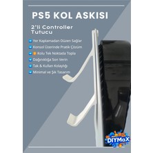 Dıymax Ps5 Kol Askı Aparatı – 2’li Controller Tutucu Clip, Playstation 5 Yan Montaj Standı