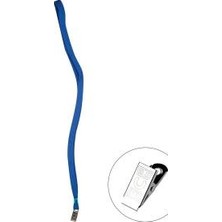  3a 854 yaka kart askı ıpi metal klipsli lacivert tekli (1 adet)