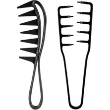 Synee Dalga Veren Mucize Tarak + Geniş Aralıklı Wax Tarağı Seti | Profesyonel Saç Şekillendirici Ikili Tarak Seti