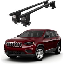 Today Auto Royal Jeep Cherokee (2014 ve Sonrası) Uyumlu Siyah Kilitli Ara Atkı Port Bagaj Tavan Barı