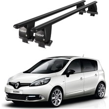Today Auto Royal Renault Grand Scenic (2013-2016) Uyumlu Siyah Kilitli Ara Atkı Port Bagaj Tavan Barı