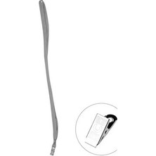  3a 854 yaka kart askı ıpi metal klipsli gri tekli (1 adet)