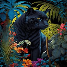 Aylina Mey Ithalat® 20071 Puzzle 500 Black Panther With A Tropical
