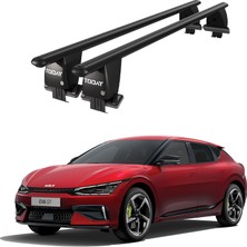 Today Auto Royal Kia Ev6 (2021 ve Sonrası) Uyumlu Siyah Kilitli Ara Atkı Port Bagaj Tavan Barı