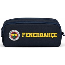 Fenerbahçe Lisanslı Su Itici Özellikli Lacivert Kalemlik- Iki Bölmeli & Rubber Logolu Kalem Çantası