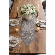 Lena Maison Luna Antrasit Dantel Runner/masa-Konsol Örtüsü 35X105 cm