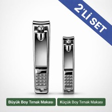 Synee 2’li Tırnak Makası Seti Büyük Boy + Küçük Boy | Paslanmaz Çelik Keskin Ağız Tırnak Kesme Seti
