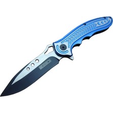 Epilons T60B Kamp Çakı 20 cm - Mavi Sap, Otomatik, Kemerlikli