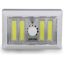 Uslucan Alışveriş 4 Ledli Pilli LED Lamba Güç Ayarlı LED Portatif Lamba LED Işık - Mıknatıslı Yapışkanlı