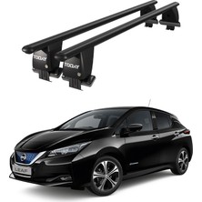 Today Auto Royal Nissan Leaf (2018 ve Sonrası) Uyumlu Siyah Kilitli Ara Atkı Port Bagaj Tavan Barı
