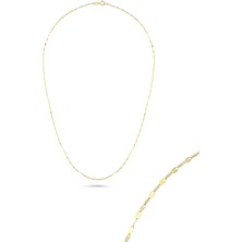 Zümrüt Sarraf 14 Ayar Altın Aynalı Zincir Kolye