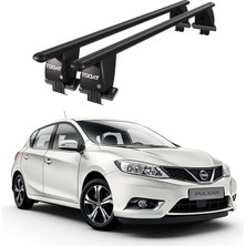 Today Auto Royal Nissan Pulsar (2014 ve Sonrası) Uyumlu Siyah Kilitli Ara Atkı Port Bagaj Tavan Barı