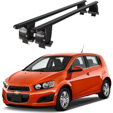 Today Auto Royal Chevrolet Aveo / Sonic (2012 - 2016) Uyumlu Siyah Kilitli Ara Atkı Port Bagaj Tavan Barı