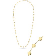 Zümrüt Sarraf 14 Ayar Altın Pullu Uzun Kolye