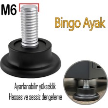 Glaswen Bingo Rotil Ayak Ayakları M6 Civatalı 6 mm Siyah Profil Ayağı 2.5 cm