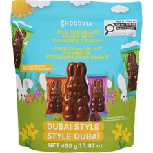 Chocovia Dubai Çikolatası Tavşan Figürlü - Bol Fıstıklı Çıtır Kadayıflı 450 gr (Özel Seri)